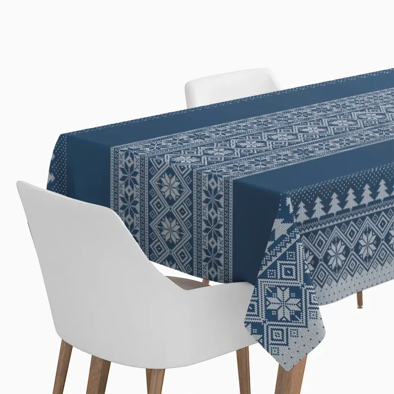 Rollo Mantel Papel Navidad 1.20 x 4 m Azul con Estampado