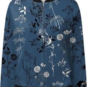 Bomberjacke mit Blumenmuster für Damen – Avenza