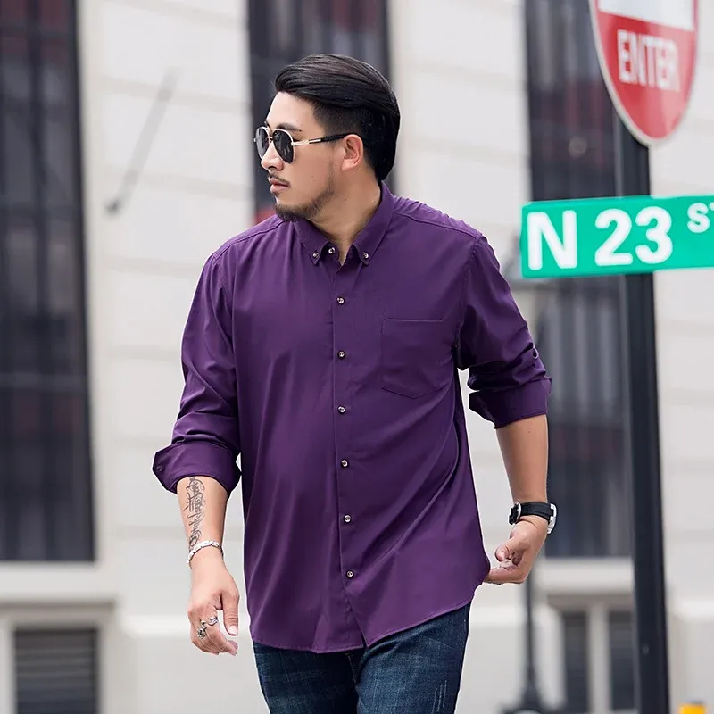 Herren Locker geschnittenes Button-Down-Hemd mit Brusttasche Echoarchiv