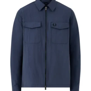 Zip Through Long Sleeves Overshirt Black