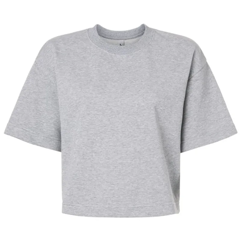 American Apparel Women's Heather Grey French Terry Mid-Length Boxy Top