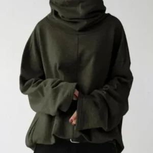 Damen Langarm-Turtleneck-Sweatshirt mit Taschen – Avérine