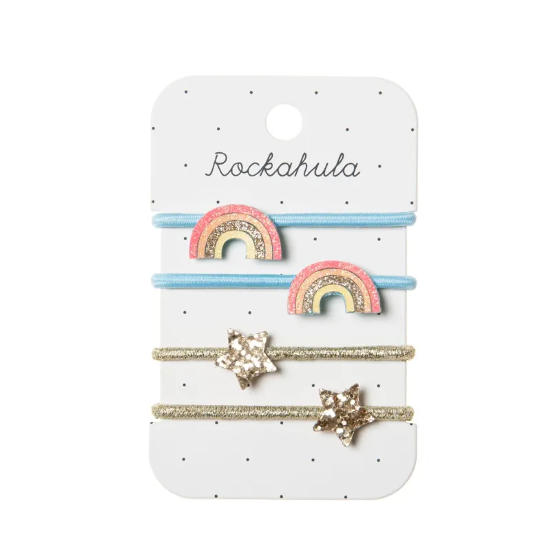 Disco Rainbow Ponies - Haargummis (H1819P) Lavender Rockahula Kids