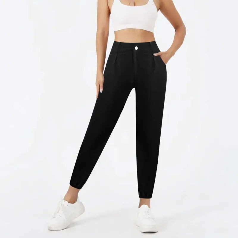 Damen Hochtaillierte Chino-Hose mit schmalem Knöchel-Bündchen – Avélisse