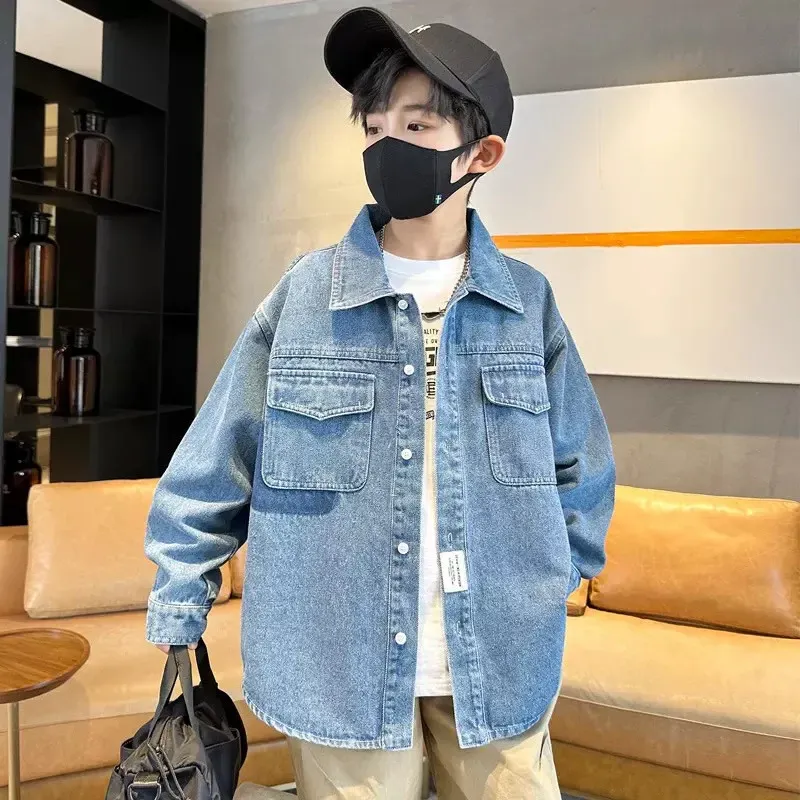 Unisex lässige Denim-Hemdjacke – Denvaro