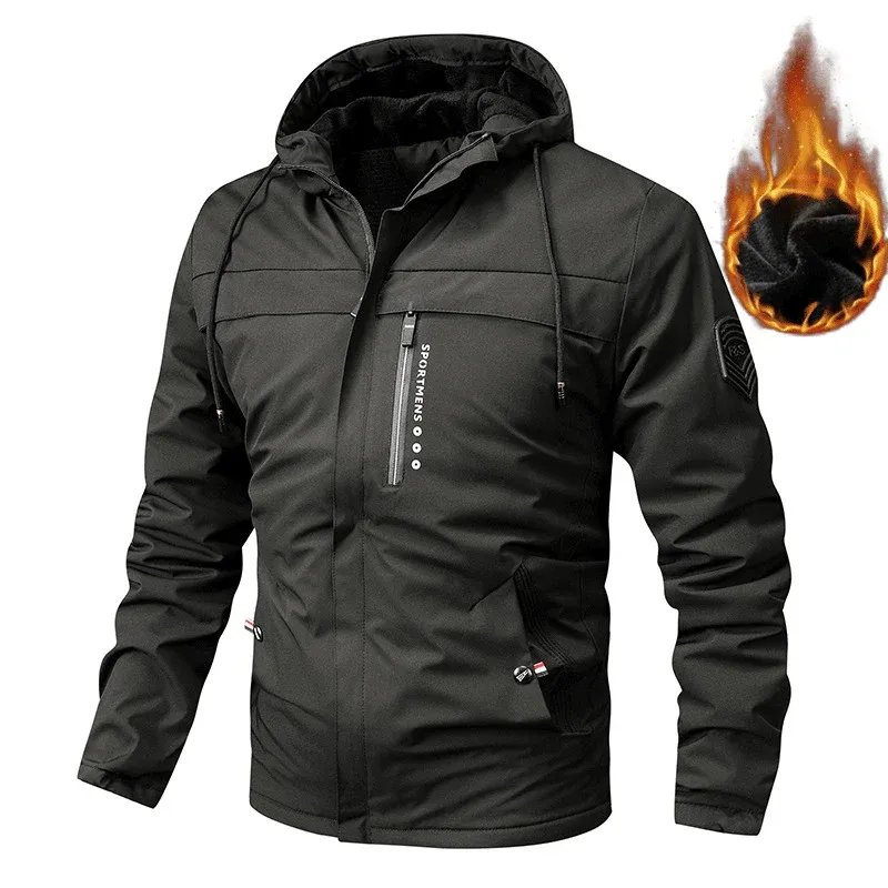 Herren gepolsterte Softshell-Thermojacke mit Kapuze und kuscheligem Fleecefutter – Marzano