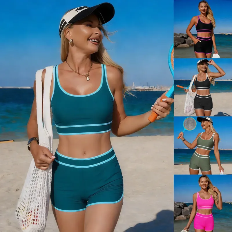 Damen Sport-Bikini-Set mit verstellbaren Trägern und Hochbund – Maréssa