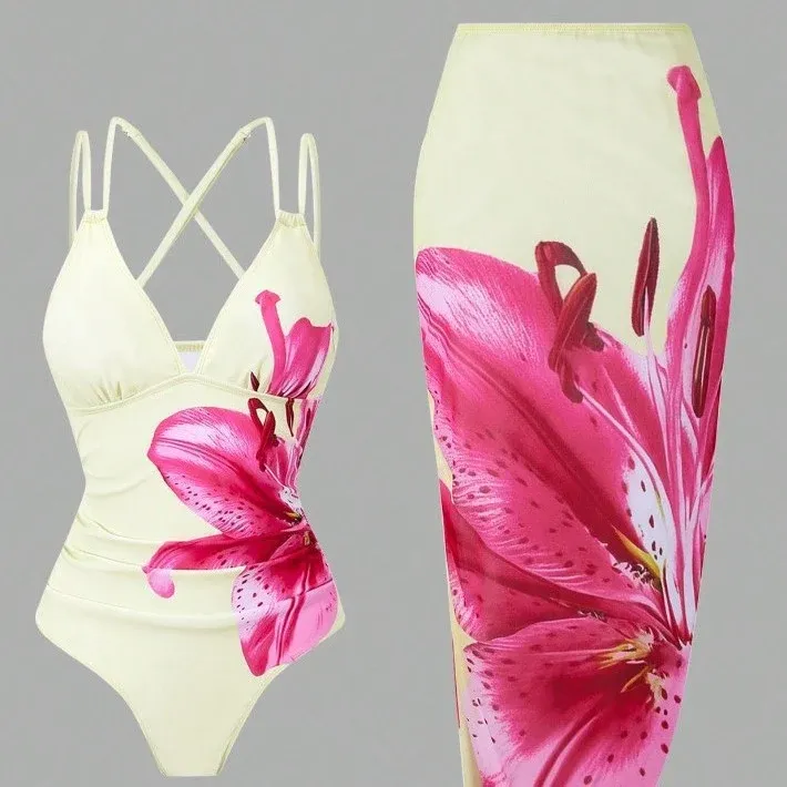 Damen Badeanzug mit elegantem Blumenprint – Maréssa