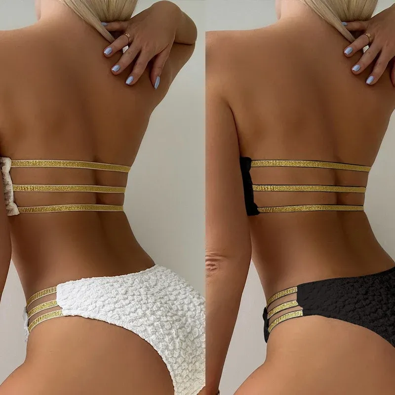 Damen Bandeau-Bikini mit eleganten Bindebändern – Maréssa