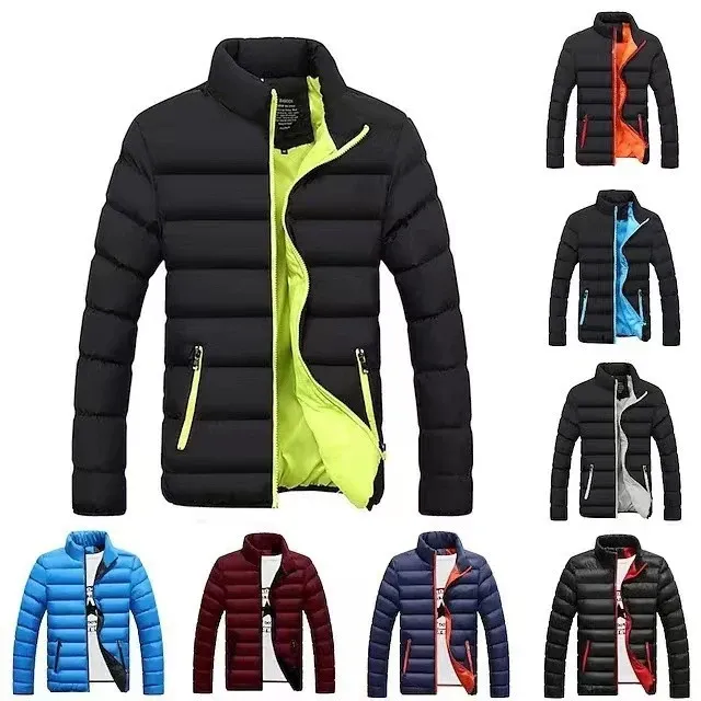 Herren gesteppte Thermojacke mit hohem Stehkragen und wasserabweisender Außenhülle – Marzano
