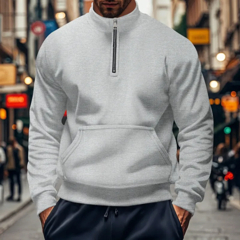 Herren sportlicher Hoodie mit Reißverschluss und praktischen Taschen – Cavarno