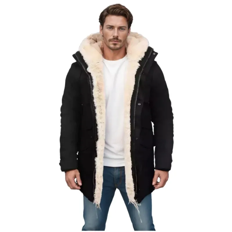 Damen praktische Parkajacke mit warmem Sherpa-Futter – Célinea