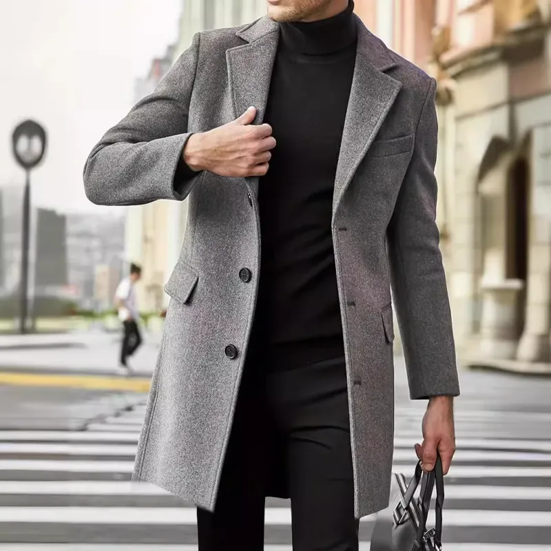 Herren eleganter Wollmantel im klassischen Schnitt – Montevé