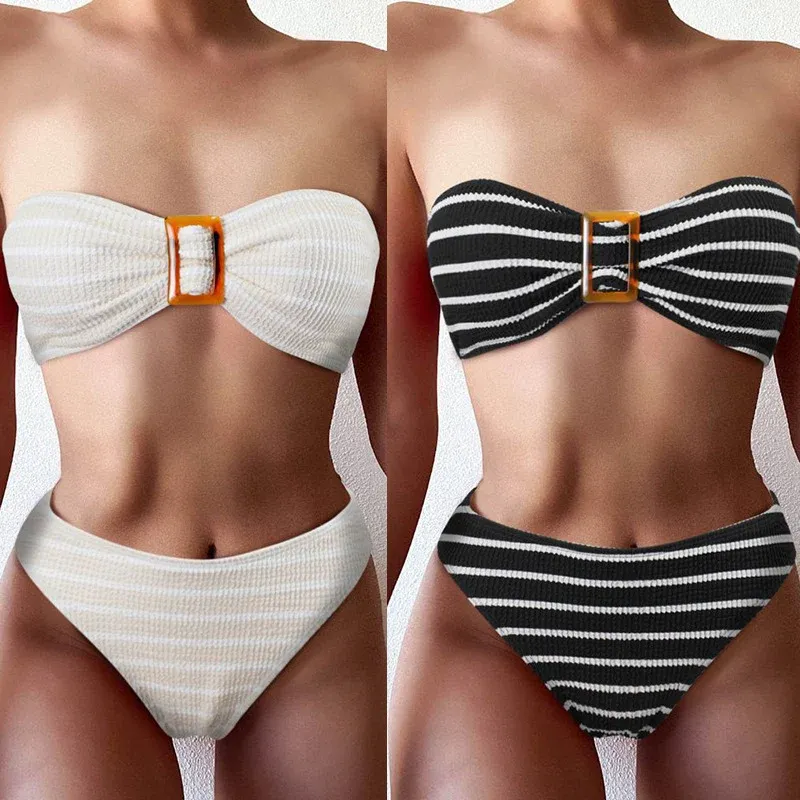 Damen Bandeau-Bikini-Set mit elegantem Schleifendetail – Maréssa