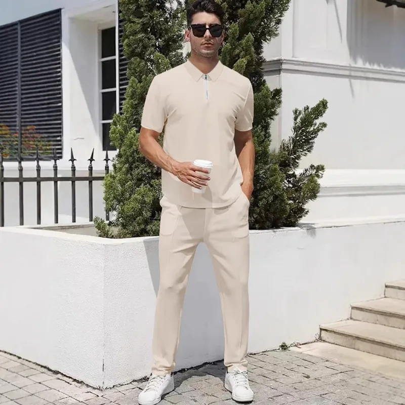 Herren sportliches Polo- und Jogginganzug-Set – Marzano