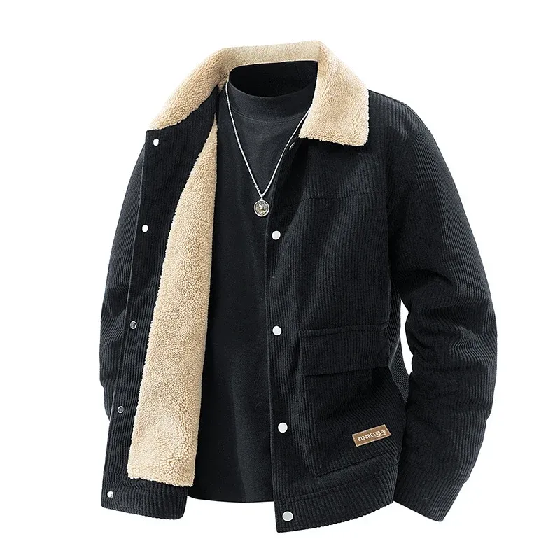Herren Lässige Cordjacke mit Teddyfutter Echo Archiv