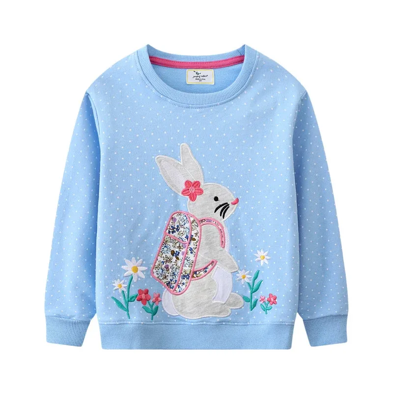 Mädchen Sweatshirt mit niedlichem Hasen- und Blumenmotiv