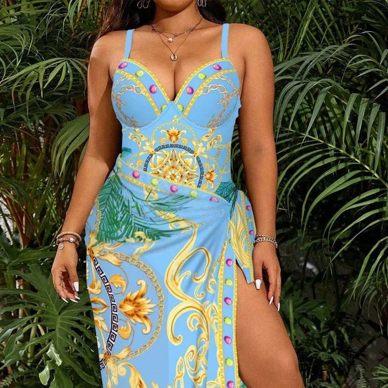 Damen Elegantes Sommerkleid mit hohem Schlitz und verspieltem Kordelzug – Élara