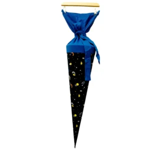 Studio du. Schultüte 'Weltall/ blau lurex Musselin'