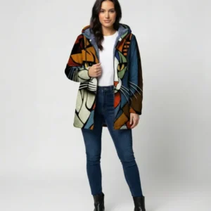 Bequeme Bunte Bedruckte Jacke – Célinea