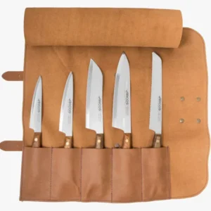 Bolsa de piel + 5 cuchillos Serie Nórdika
