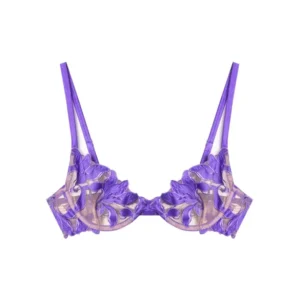 Lily Embroidery Plunge Demi Bra-pansy-Fleur du Mal-flat