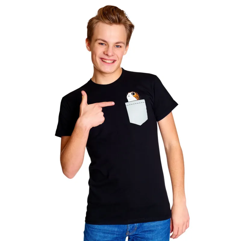 Produktbild Star Wars - Pocket Porg T-Shirt schwarz