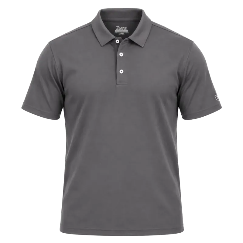 48-Hour Zusa Men's Charcoal Everyday Pique Polo